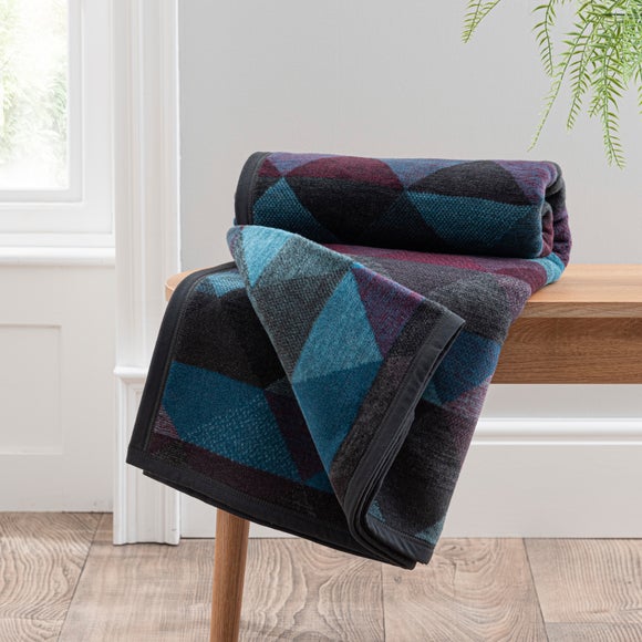 Super Soft Geo Purple Throw Blanket - image 1