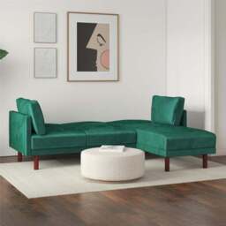 Clair Velvet Sprung Seat Corner Chaise Double Sofa Bed - thumbnail 2