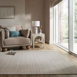 Woven Check Textured Washable Rug - thumbnail 1