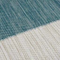 Striped Reversible indoor Outdoor Blue & Yellow Rug - thumbnail 2