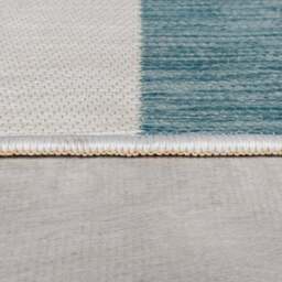 Striped Reversible indoor Outdoor Blue & Yellow Rug - thumbnail 4