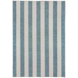 Striped Reversible indoor Outdoor Blue & Yellow Rug - thumbnail 5