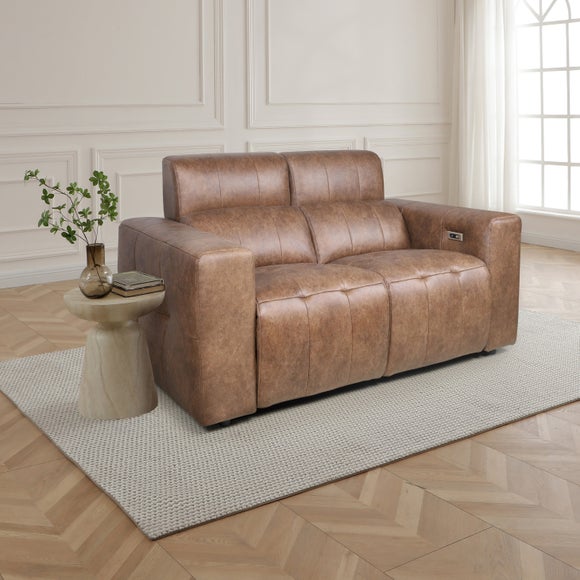 Akari Quilted Faux Leather Power Recliner 2 Seater Sofa - image 1