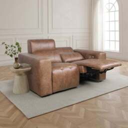 Akari Quilted Faux Leather Power Recliner 2 Seater Sofa - thumbnail 3