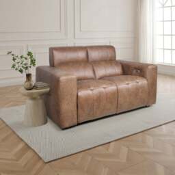 Akari Quilted Faux Leather Power Recliner 2 Seater Sofa - thumbnail 1