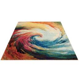 Multi Coloured Celestial Wave Rug - thumbnail 6