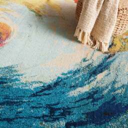 Multi Coloured Celestial Wave Rug - thumbnail 3