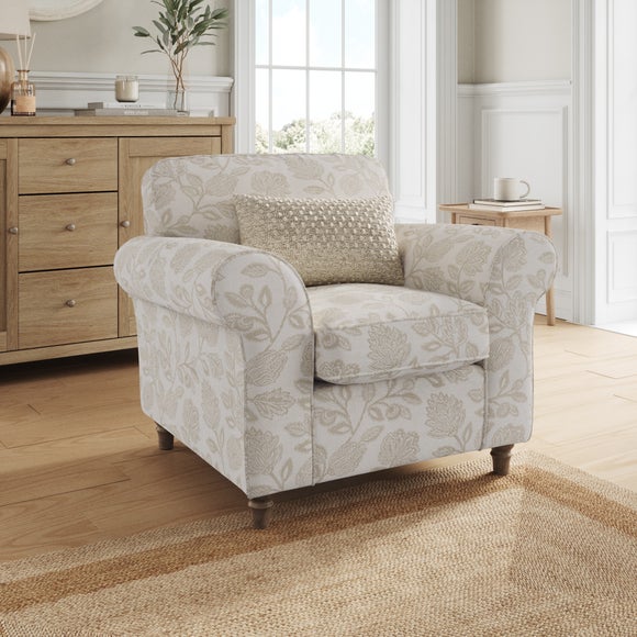 Flori Woven Floral Fabric Armchair - image 1