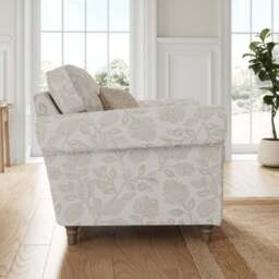 Flori Woven Floral Fabric Armchair - thumbnail 2