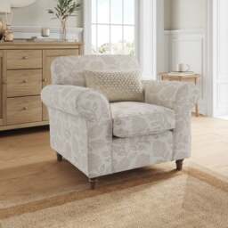 Flori Woven Floral Fabric Armchair - thumbnail 1