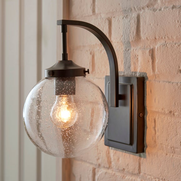 Twain Outdoor Globe Glass Wall Light - image 1