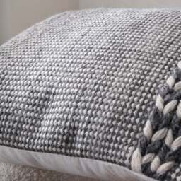 Set of 3 Sage and White Plait Square Scatter Cushions - thumbnail 4
