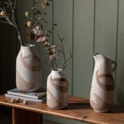 Colly Reactive Striped Stoneware Jug Vase - thumbnail 2