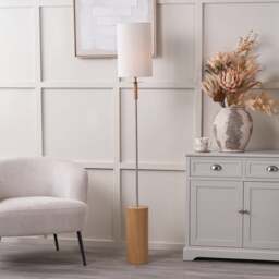 Pacific Lifestyle Bonham Wood Veneer and Metal Floor Lamp