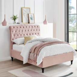 Rosa Bed Frame, Velvet - thumbnail 1