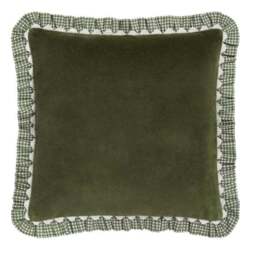 Velvet Gingham Frill Cotton Cushion Cover - thumbnail 3