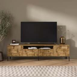 "Watson Extra Wide TV Unit for TVs up to 80"", Wood Effect" - thumbnail 1
