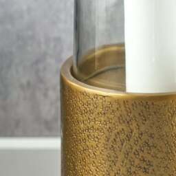 Metal & Glass Pedestal Hurricane Candle Holder - thumbnail 2