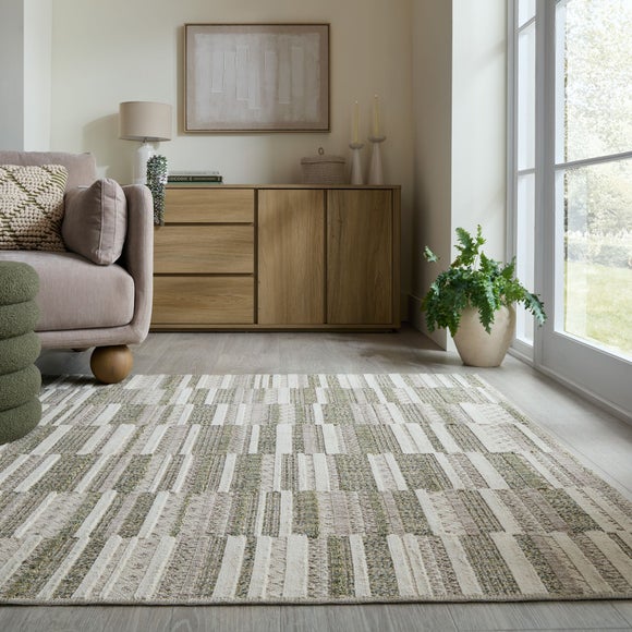 Patchwork Striped Washable Rug - image 1