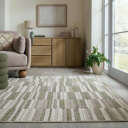 Patchwork Striped Washable Rug - thumbnail 1