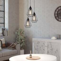 EGLO Tarbes Industrial 3 Light Adjustable Cluster Ceiling Light - thumbnail 1