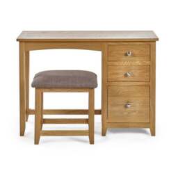 Jenkins Single Dressing Table and Stool, Oak - thumbnail 3