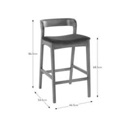 Melia Counter Height Barstool, Velvet - thumbnail 6