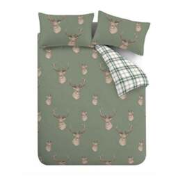 Catherine Lansfield Stag Check Polycotton Duvet Cover & Pillowcase Set - thumbnail 5