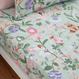Set of 2 Whimsical Woods Cotton Fitted Bed Sheets - thumbnail 1