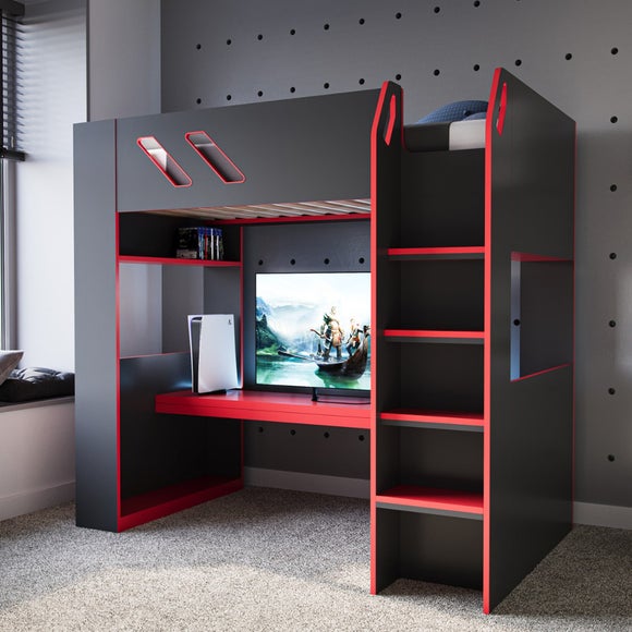 Orbit Gaming High Sleeper Bed Frame with Desk - image 1