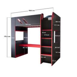Orbit Gaming High Sleeper Bed Frame with Desk - thumbnail 6