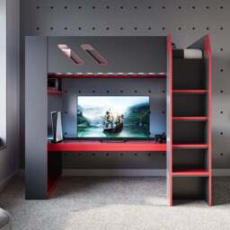 Orbit Gaming High Sleeper Bed Frame with Desk - thumbnail 2