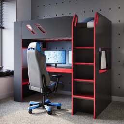 Orbit Gaming High Sleeper Bed Frame with Desk - thumbnail 4