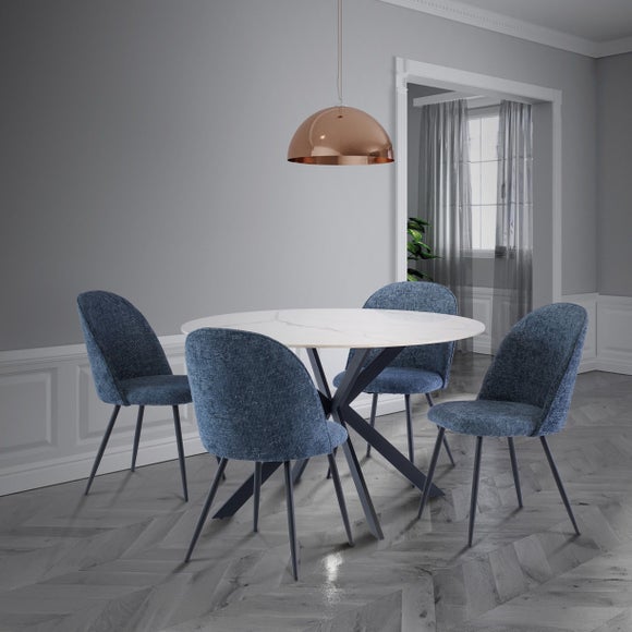 Talia 4 Seater Round 4 Seater Dining Table, Sintered Stone - image 1