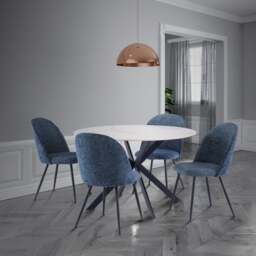 Talia 4 Seater Round 4 Seater Dining Table, Sintered Stone