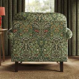 Jolene William Morris Blackthorn Print Velvet Snuggle Chair - thumbnail 2