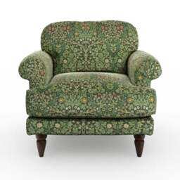Jolene William Morris Blackthorn Print Velvet Snuggle Chair - thumbnail 6