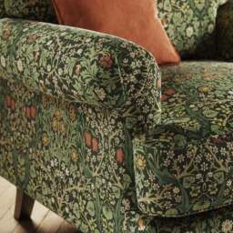 Jolene William Morris Blackthorn Print Velvet Snuggle Chair - thumbnail 4