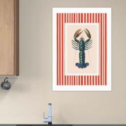 East End Prints Stripy Lobster Print - thumbnail 1