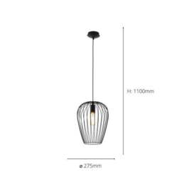 EGLO Newton Vintage Hanging Caged Pendant Light - thumbnail 2