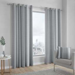 Fusion Whitworth Striped Eyelet Curtains - thumbnail 2