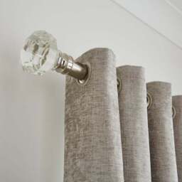 Crystal Gemstone Fixed Metal Curtain Pole with Rings - thumbnail 4