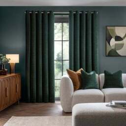Diamond Geometric Velvet Eyelet Curtains - thumbnail 2