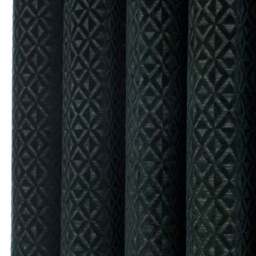 Diamond Geometric Velvet Eyelet Curtains - thumbnail 3