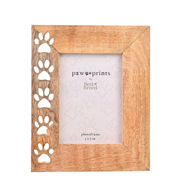 Best Of Breed Paw Prints Mango Wood Photo Frame - image 1