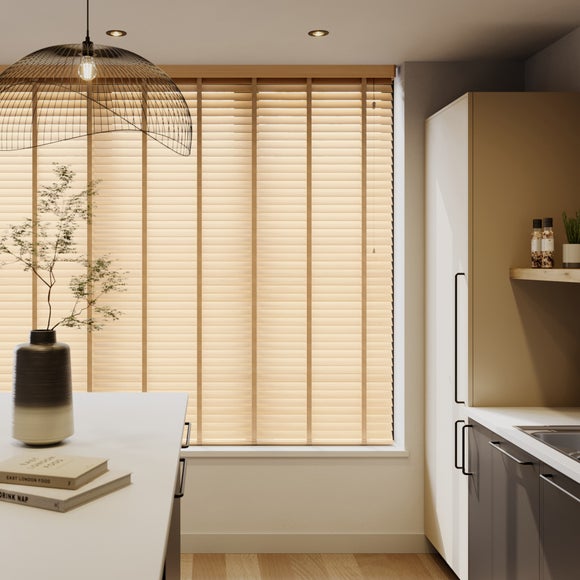 Made To Measure 63mm Slats Oak Effect Taped Venetian Blind - image 1