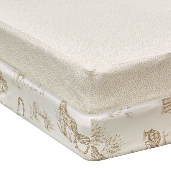 Sketched Animal Set of 2 100% Cotton Fitted Sheets - image 1