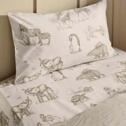 Sketched Animal Set of 2 100% Cotton Fitted Sheets - thumbnail 2