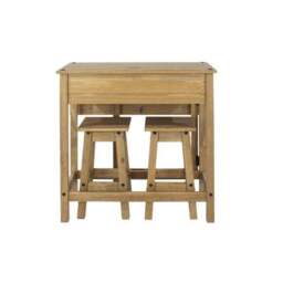 Corona 2 Seater Rectangular Drop Leaf Dining Table with 2 Chairs - thumbnail 2