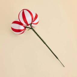 Red and White Thread Bauble Pick Tree Decoration - thumbnail 3